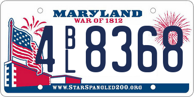 MD license plate 4BL8368