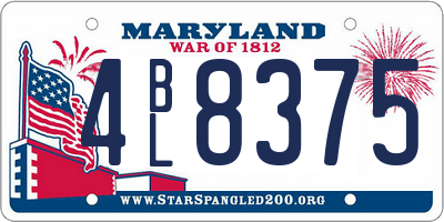 MD license plate 4BL8375