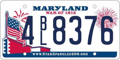 MD license plate 4BL8376