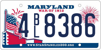 MD license plate 4BL8386