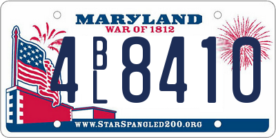 MD license plate 4BL8410