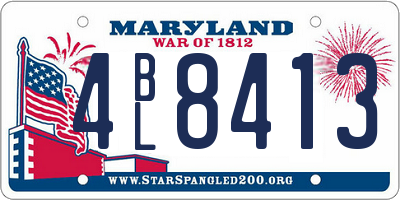 MD license plate 4BL8413