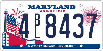MD license plate 4BL8437