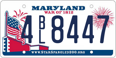 MD license plate 4BL8447