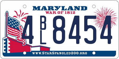 MD license plate 4BL8454