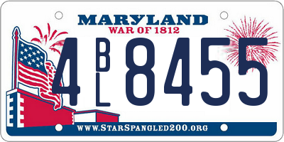 MD license plate 4BL8455