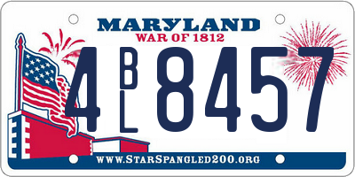 MD license plate 4BL8457