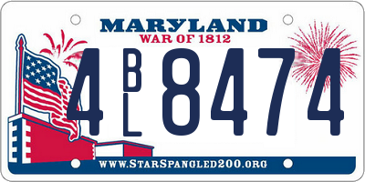 MD license plate 4BL8474