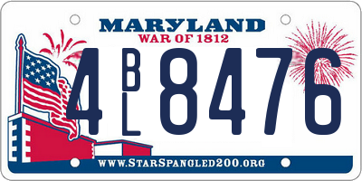 MD license plate 4BL8476