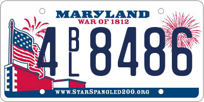 MD license plate 4BL8486