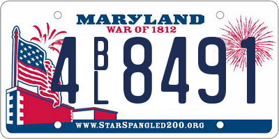 MD license plate 4BL8491