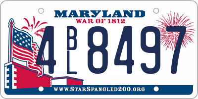 MD license plate 4BL8497