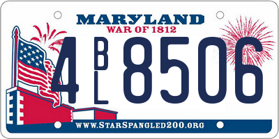 MD license plate 4BL8506