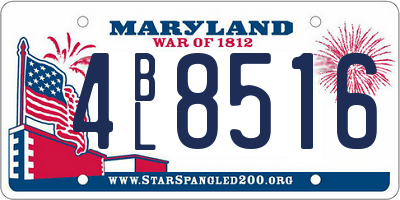 MD license plate 4BL8516