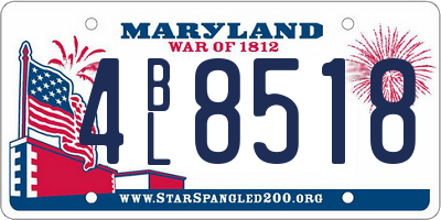 MD license plate 4BL8518