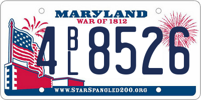 MD license plate 4BL8526