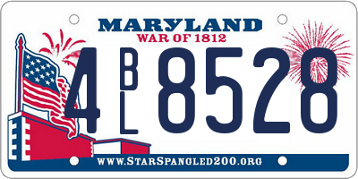 MD license plate 4BL8528