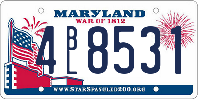 MD license plate 4BL8531