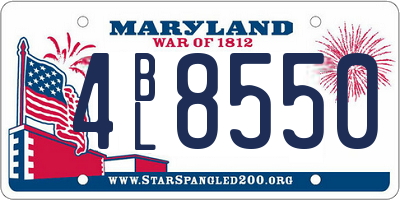 MD license plate 4BL8550