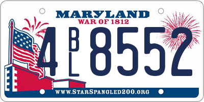 MD license plate 4BL8552