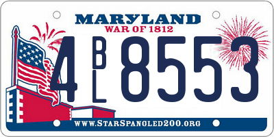 MD license plate 4BL8553