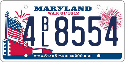 MD license plate 4BL8554