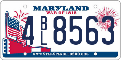 MD license plate 4BL8563