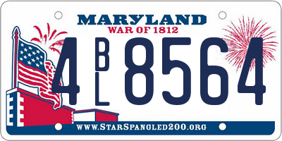 MD license plate 4BL8564