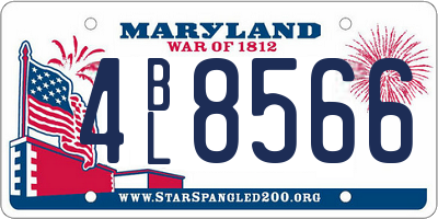 MD license plate 4BL8566
