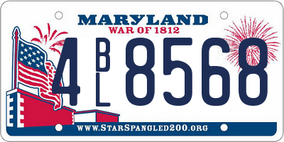 MD license plate 4BL8568