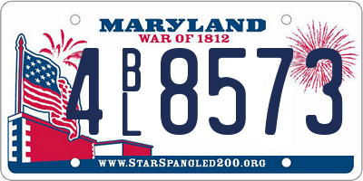 MD license plate 4BL8573