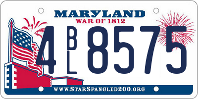 MD license plate 4BL8575