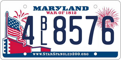 MD license plate 4BL8576