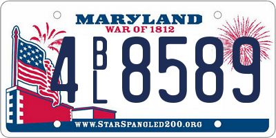 MD license plate 4BL8589