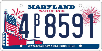 MD license plate 4BL8591
