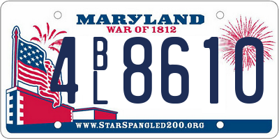 MD license plate 4BL8610