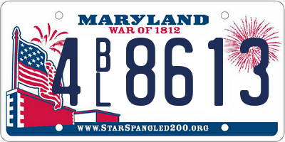 MD license plate 4BL8613