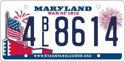 MD license plate 4BL8614