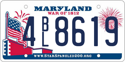 MD license plate 4BL8619