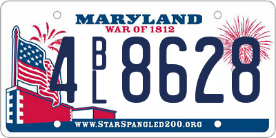 MD license plate 4BL8628