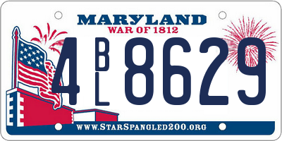 MD license plate 4BL8629