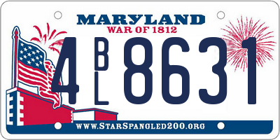 MD license plate 4BL8631