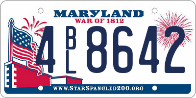 MD license plate 4BL8642