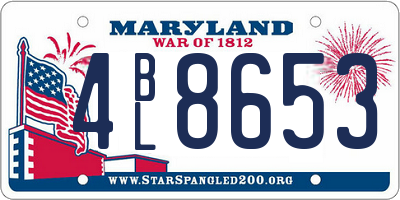MD license plate 4BL8653