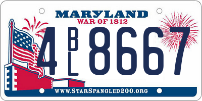 MD license plate 4BL8667