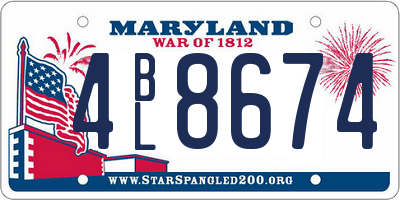 MD license plate 4BL8674