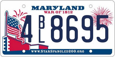 MD license plate 4BL8695