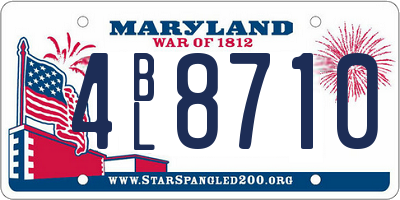 MD license plate 4BL8710