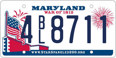 MD license plate 4BL8711