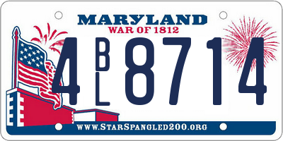 MD license plate 4BL8714